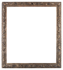 Patterned wooden picture frame in PNG format on a transparent background.