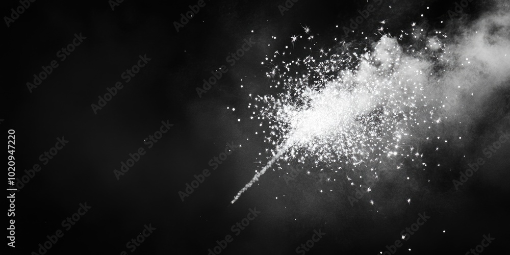 Poster a dramatic display of fireworks exploding in the night sky