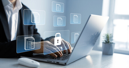 Confidentiality documents and employee compliance rules.Documents law regulation and compliance...