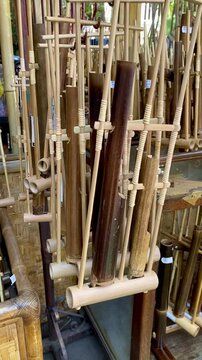 Angklung, Indonesian traditional musical instrument. That developed from the Sundanese people