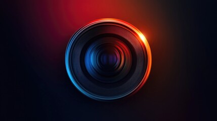 A close-up shot of a camera lens on a dark background, great for photography or technology concepts