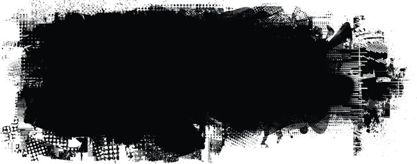 Brush paint .Grunge Paint Roller . Vector brush Stroke . Distressed banner . Black stripe with rough edges. paintbrush design element . Gradient brush . Bulge line . Distress textured stroke