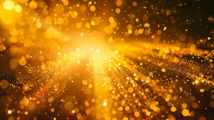Fototapeta premium A dazzling burst of golden light spreads across a dark background, creating a dynamic effect.