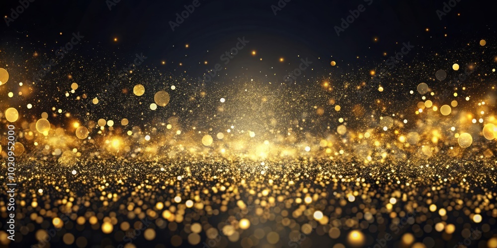 Aufkleber abstract background with golden sparkle and bokeh lights