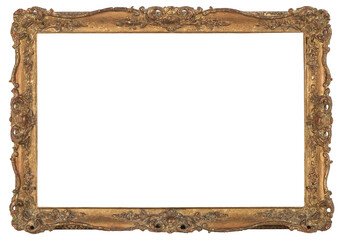 Large wide picture frame on a transparent background, in PNG format.