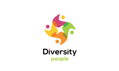 diversity people team family colourful logo vector icon symbol