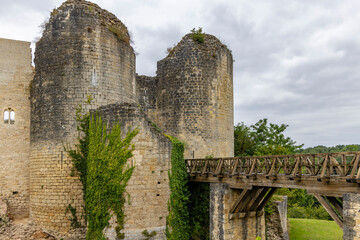 Obraz premium Chateau de Gencay ruins (Du Guesclin), department Vienne, Aquitaine, France