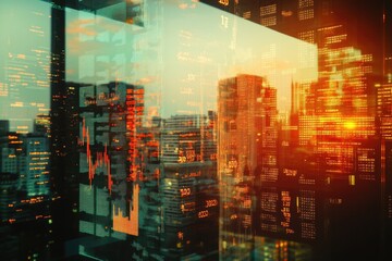 A city scene viewed through a glass window