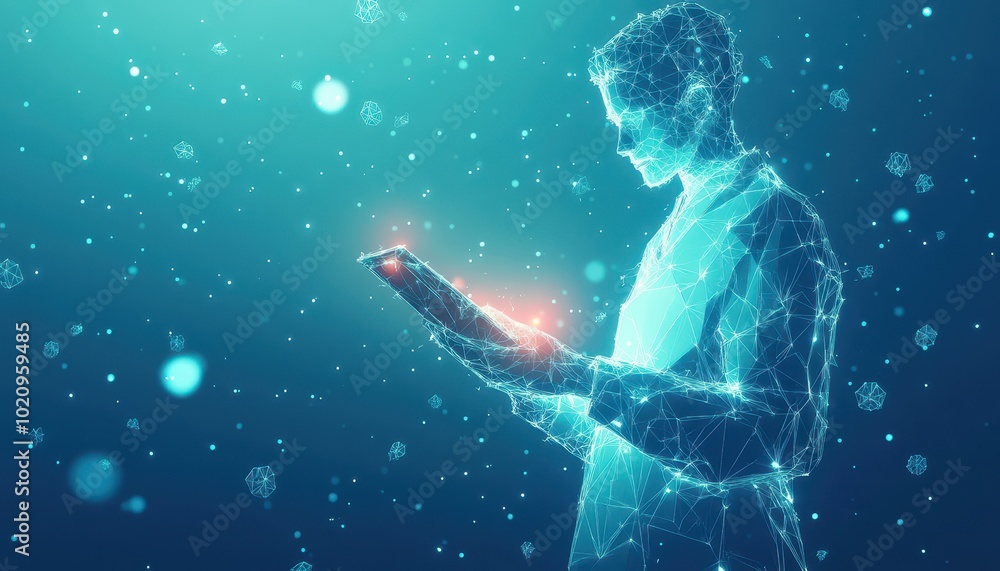Poster A Person Composed of Triangles Using a Tablet