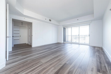 Obraz premium interior of empty spacious living room with white walls