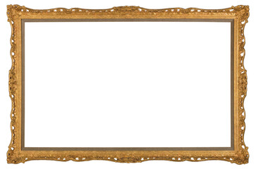Narrow patterned picture frame on a transparent background, in PNG format.