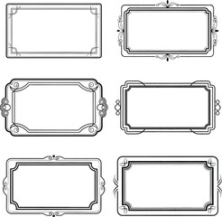 Vintage ornament frame. Decorative border frames, retro style divider
