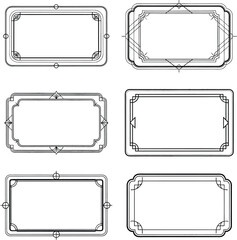 Vintage ornament frame. Decorative border frames, retro style divider