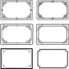 Vintage ornament frame. Decorative border frames, retro style divider