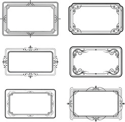 Vintage ornament frame. Decorative border frames, retro style divider