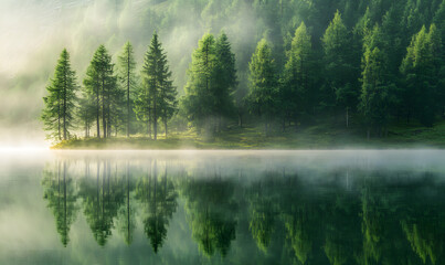 Fototapeta premium Stunning Nature Landscapes: Mountains, Forests, Oceans, and Serene Vistas.