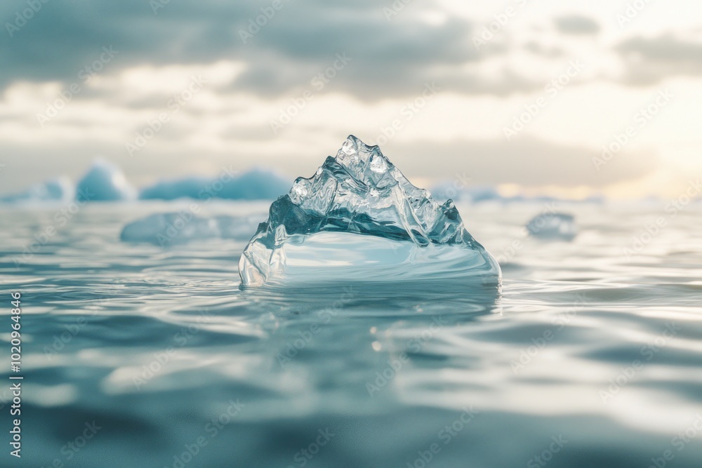 Poster a lone iceberg floating on the surface of calm waters