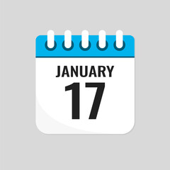 Icon page calendar day - 17 January