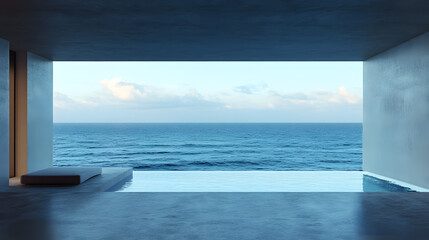 Fototapeta premium Ocean View: A broad view of the ocean, showcasing its vast expanse and natural beauty.