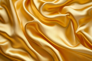 silk satin gold shiny color creases in fabric elegant background