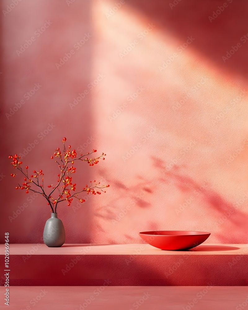 Poster captivating 3d studio setting with uncluttered surfaces and alluring shadows a clean minimalist comp