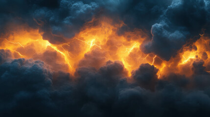Vivid Lightning Strikes Amid Dark Storm Clouds