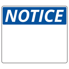 Editable blank white and blue notice banner with copy space