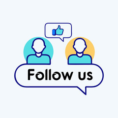 follow us vector art images.