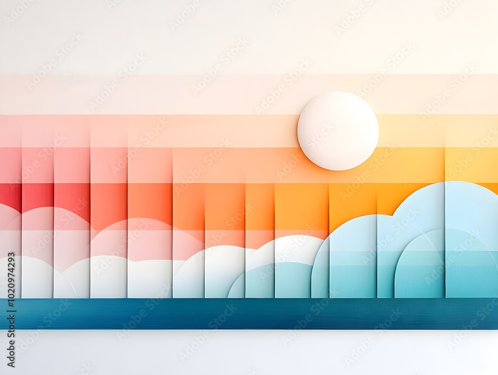 Aufkleber tranquil geometry a minimalist color gradient composition evoking serenity and balance this serene a
