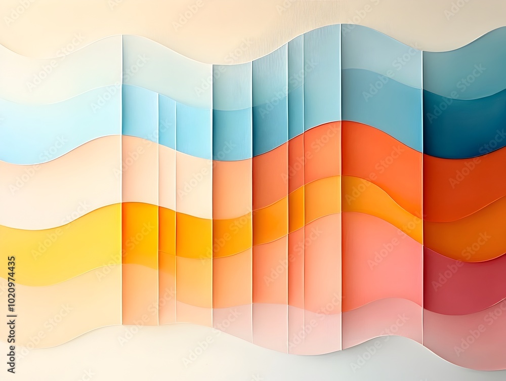 Aufkleber serene gradient harmony a minimalist abstract composition showcasing graceful horizontal color gradi