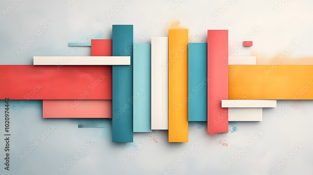 Aufkleber a contemporary abstract digital art piece featuring a striking composition of horizontal color bars 
