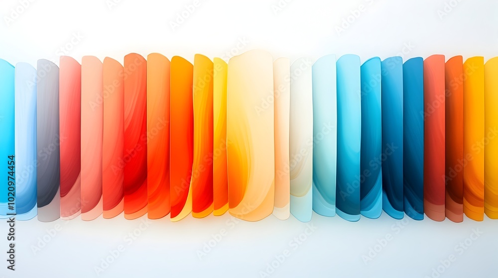 Poster harmonious horizontal color lines minimalist abstract painting with a calming serene color palette a