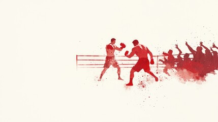 Dynamic Watercolor Fight: Expressive Brush Strokes and Dramatic Lighting in Slow Motion Scene