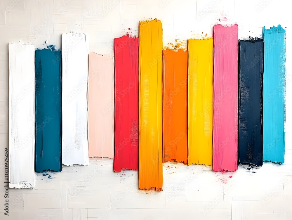 Poster vibrant horizontal lines in a spectrum of warm and cool colors create a dynamic and visually strikin