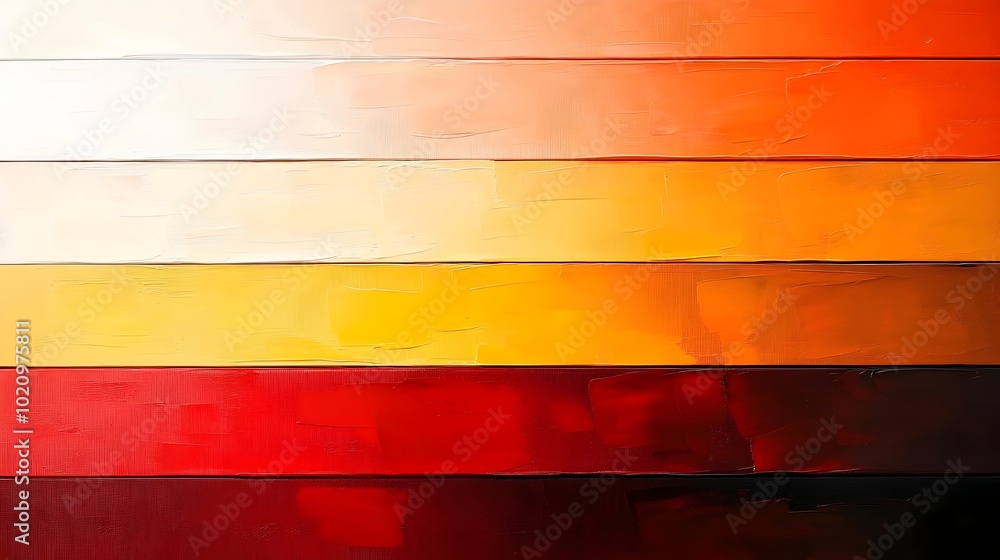 Poster vibrant abstract painting with dynamic interplay of horizontal stripes in a bold saturated color pal
