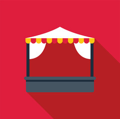 Obraz premium Illustration featuring a street food stall with awning, waiting for customers to arrive and order