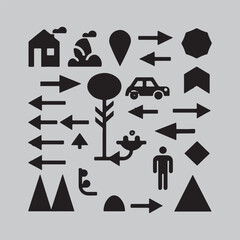 Black and White vector Icon pack illustration