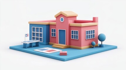 Modern Collaborative Learning Space with Students Engaged in Investment Seminars - 3D Rendering