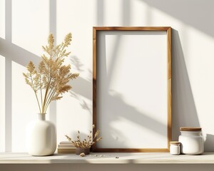 Realistic Photoframe Mockup on an IKEA-Style Shelf