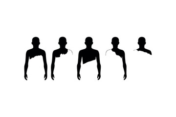 human silhouettes of diverse people profile in various positions