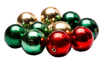 A set of beautifully crafted Christmas marbles with a mix of matte and shiny finishes, spread out on a clean white backdrop