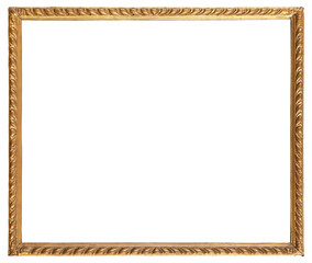 A narrow frame of a painting in a classic design on a transparent background, in PNG format.