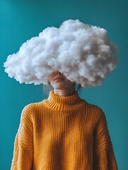 Image of a Person with a Cloud Covering the Face