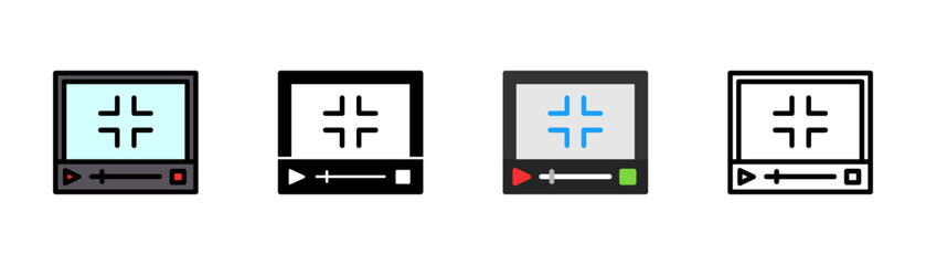 Obraz premium Set of Exit full screen Icon