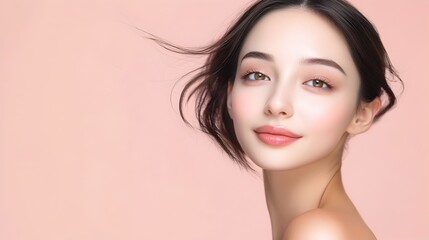 Fototapeta premium Flawless Facial Beauty of Confident and Radiant Young Woman