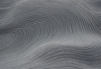 Abstract textured waves in shades of grey, creating a modern, minimalist background with subtle, wavy contours and a calm, understated aesthetic. Ai generated image.