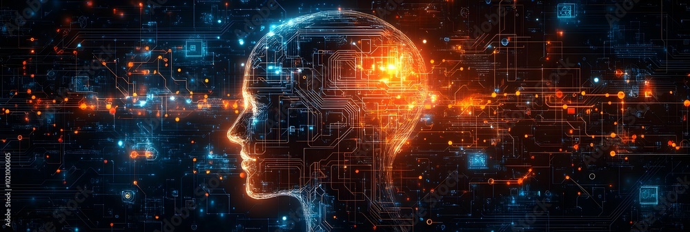 Poster cutting-edge communication industry empowered by intelligence and sophisticated algorithms for strea