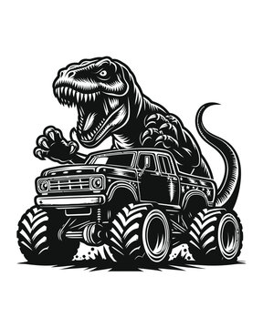 T-rex ridding truck