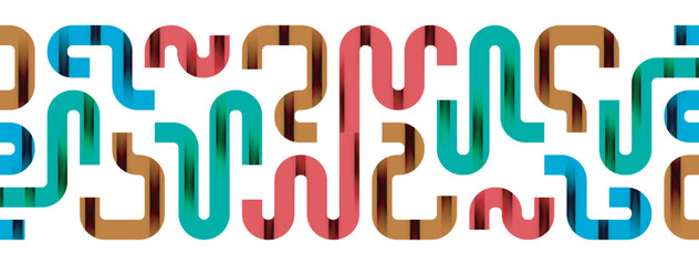 Dynamic waves, flowing lines, stripes vector geometric elements minimal pattern. Vector Illustration For Wallpaper, Banner, Background, Card, Book Illustration, landing page