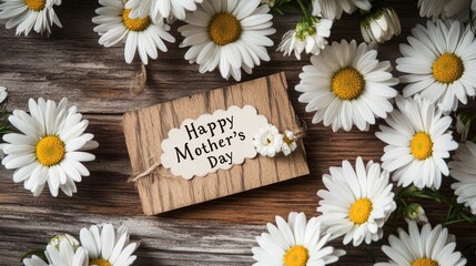 Obraz premium Happy Mother's Day Card with Daisies